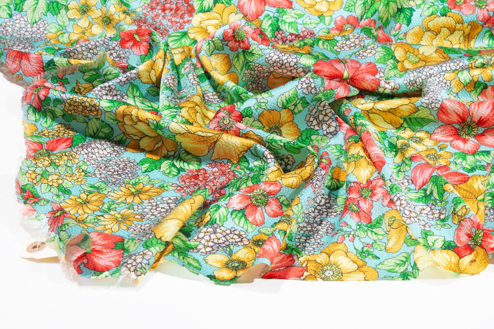 Emanuel Ungaro - Tropical Floral Italian Hammered Stretch Silk - Prime Fabrics