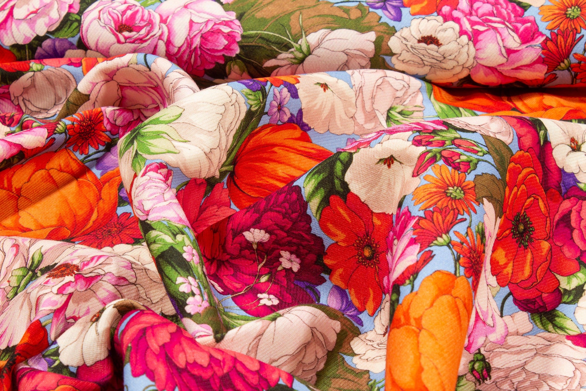 Emanuel Ungaro - Multicolor Floral Italian Silk and Wool - Prime Fabrics