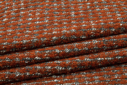 Orange and Gray Italian Wool Tweed - Prime Fabrics
