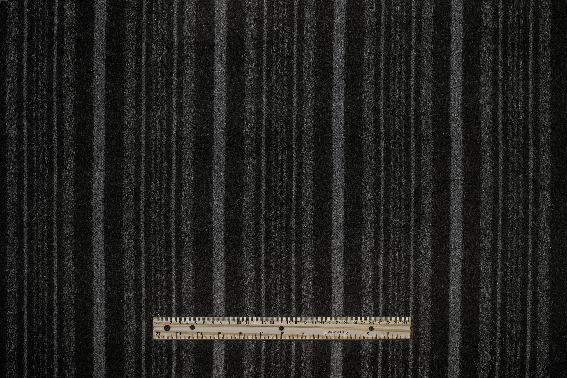 Charcoal Gray Striped Mohair Wool Coating - Prime Fabrics