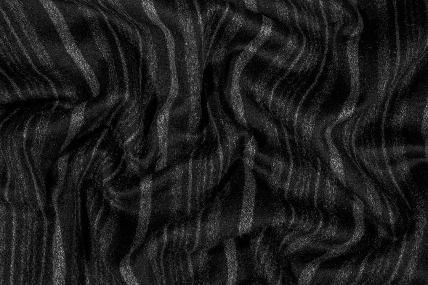 Charcoal Gray Striped Mohair Wool Coating - Prime Fabrics