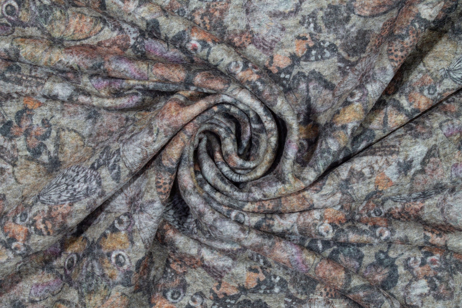 Gray Butterfly Italian Wool Coating - Prime Fabrics