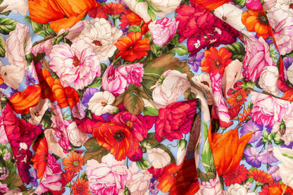 Emanuel Ungaro - Multicolor Floral Italian Silk and Wool - Prime Fabrics