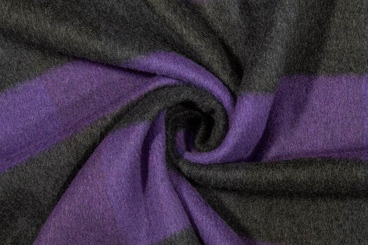 Purple and Gray Double Faced Italian Wool Coating - Prime Fabrics