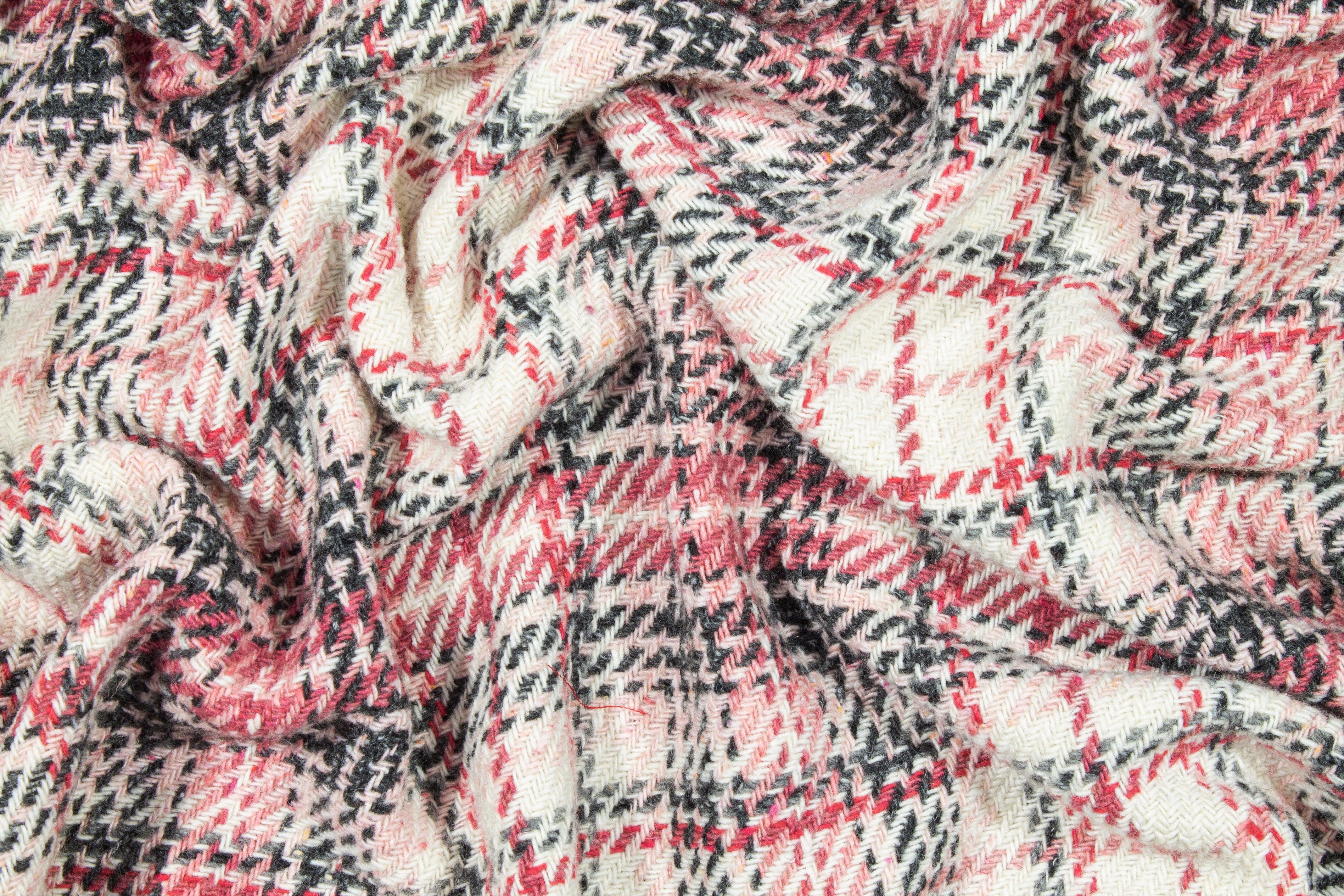 Pink Tone Checked Wool Tweed - Prime Fabrics