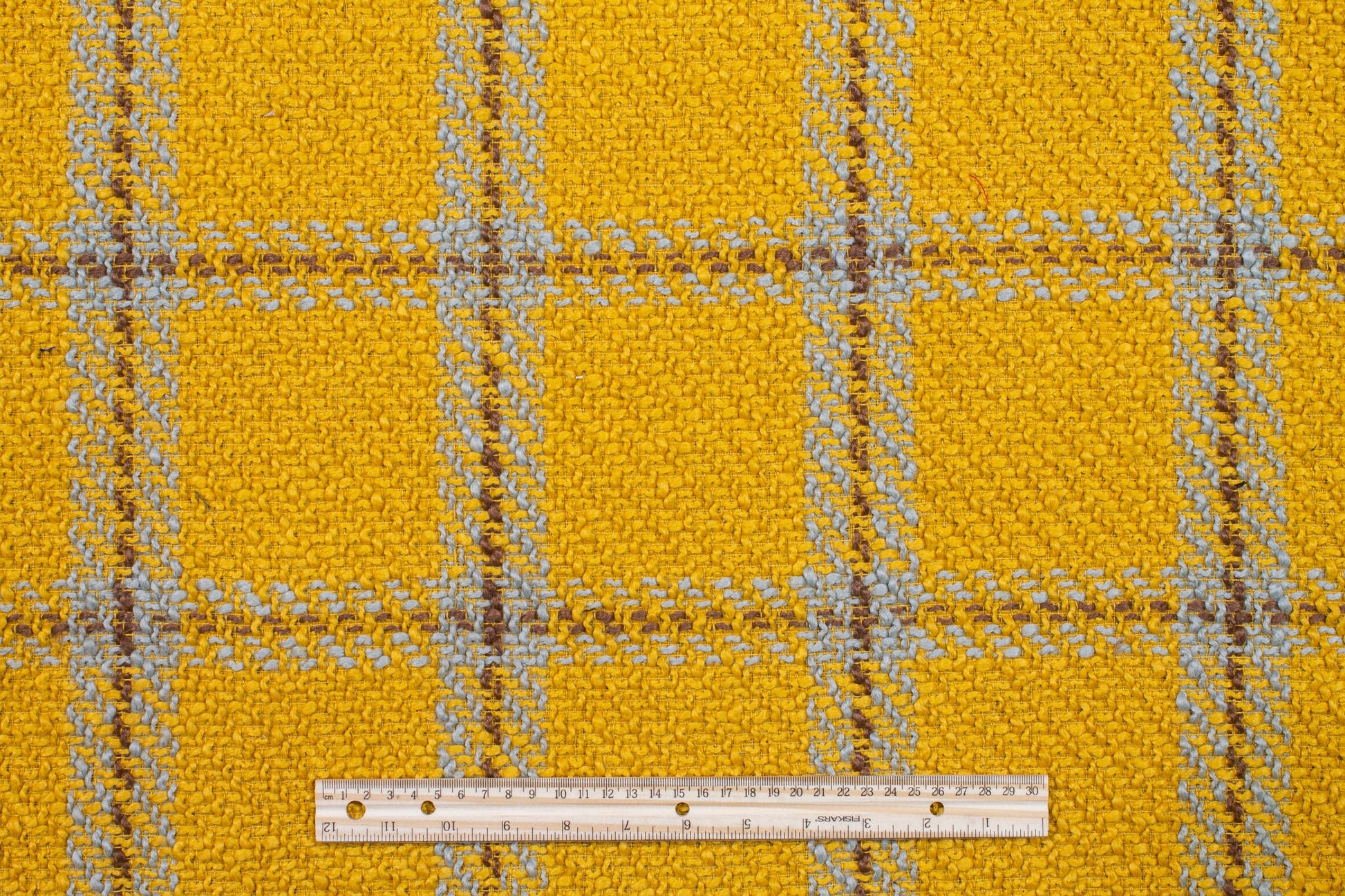 Yellow Windowpane Wool Blend Tweed Boucle - Prime Fabrics