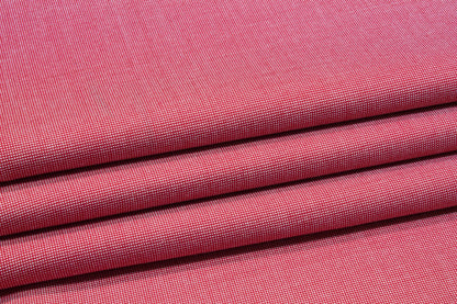 Red and White Pin Dotted Double Faced Italian Wool - Prime Fabrics