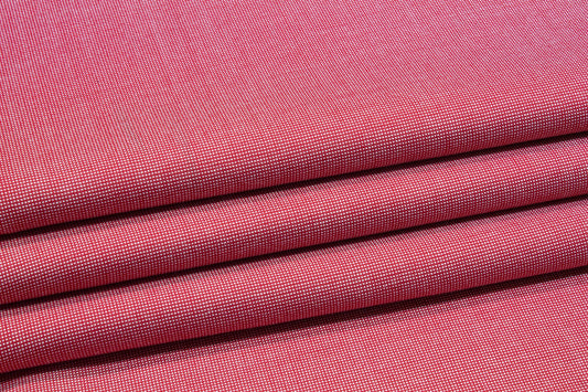 Red and White Pin Dotted Double Faced Italian Wool - Prime Fabrics