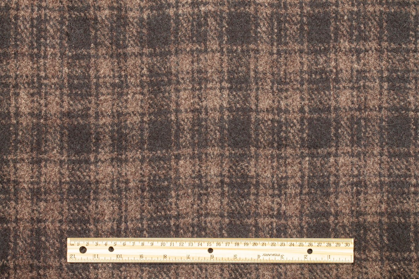 Brown Plaid Italian Wool Coating - Prime Fabrics