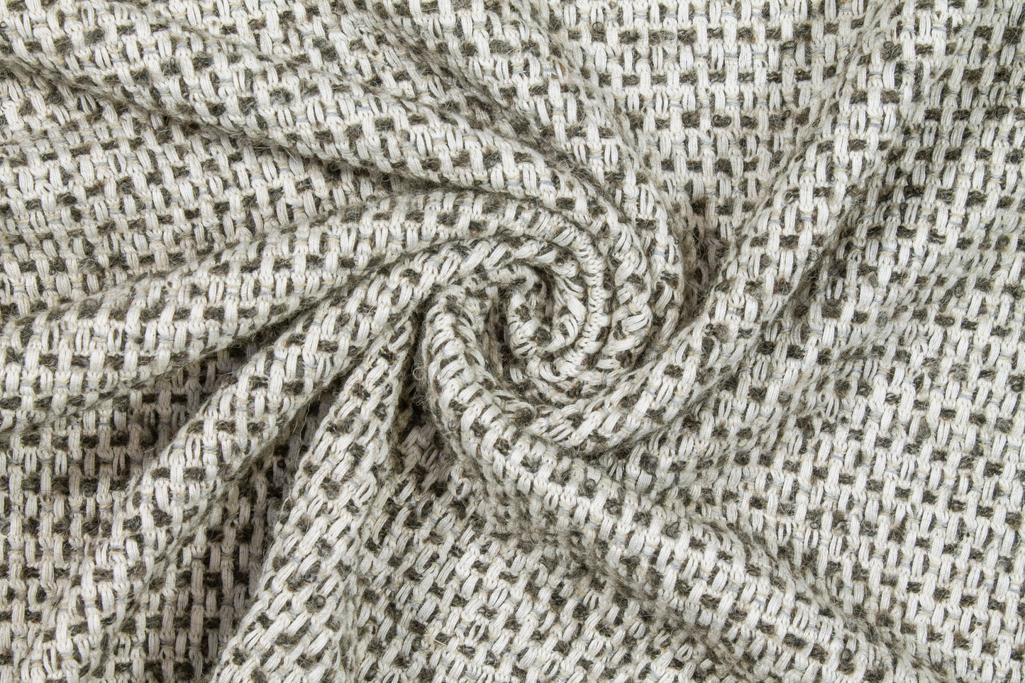Off White and Gray Italian Wool Tweed - Prime Fabrics