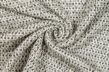 Off White and Gray Italian Wool Tweed - Prime Fabrics