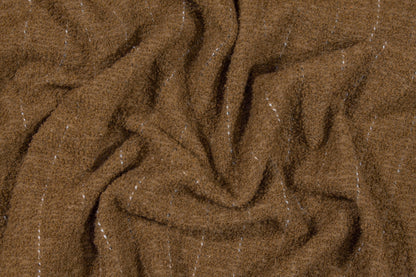 Brown Striped Wool Boucle - Prime Fabrics