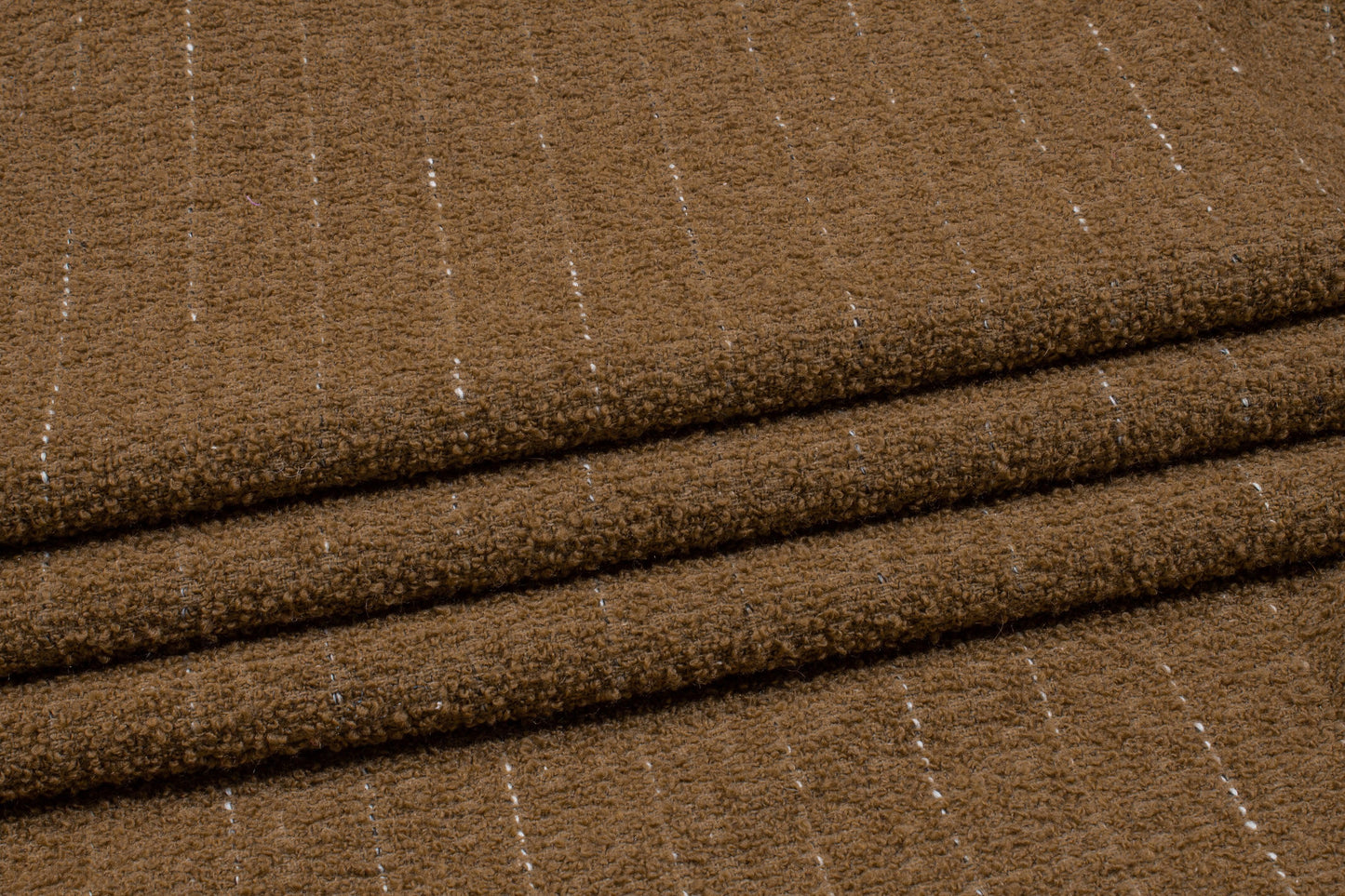 Brown Striped Wool Boucle - Prime Fabrics