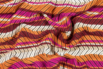 Multicolor Chevron Wool Blend Brocade - Prime Fabrics