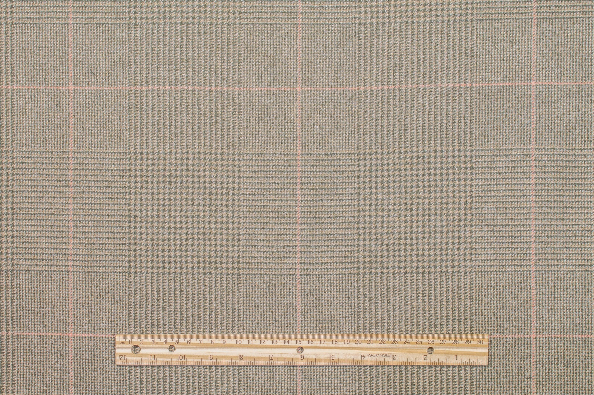 Beige Glen Check Italian Virgin Wool and Cashmere Blend - Prime Fabrics