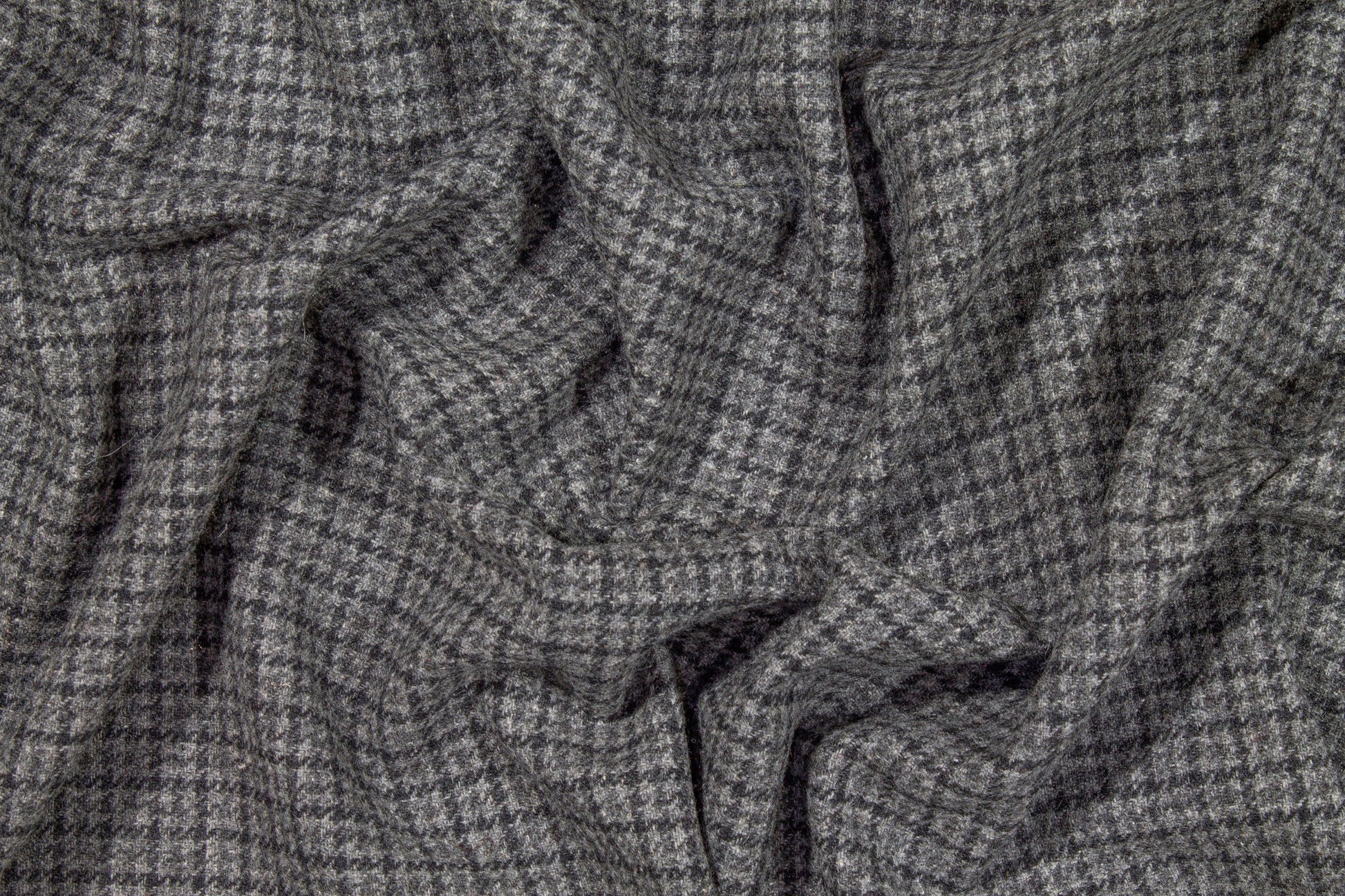 Gray Mini Check Italian Wool - Prime Fabrics