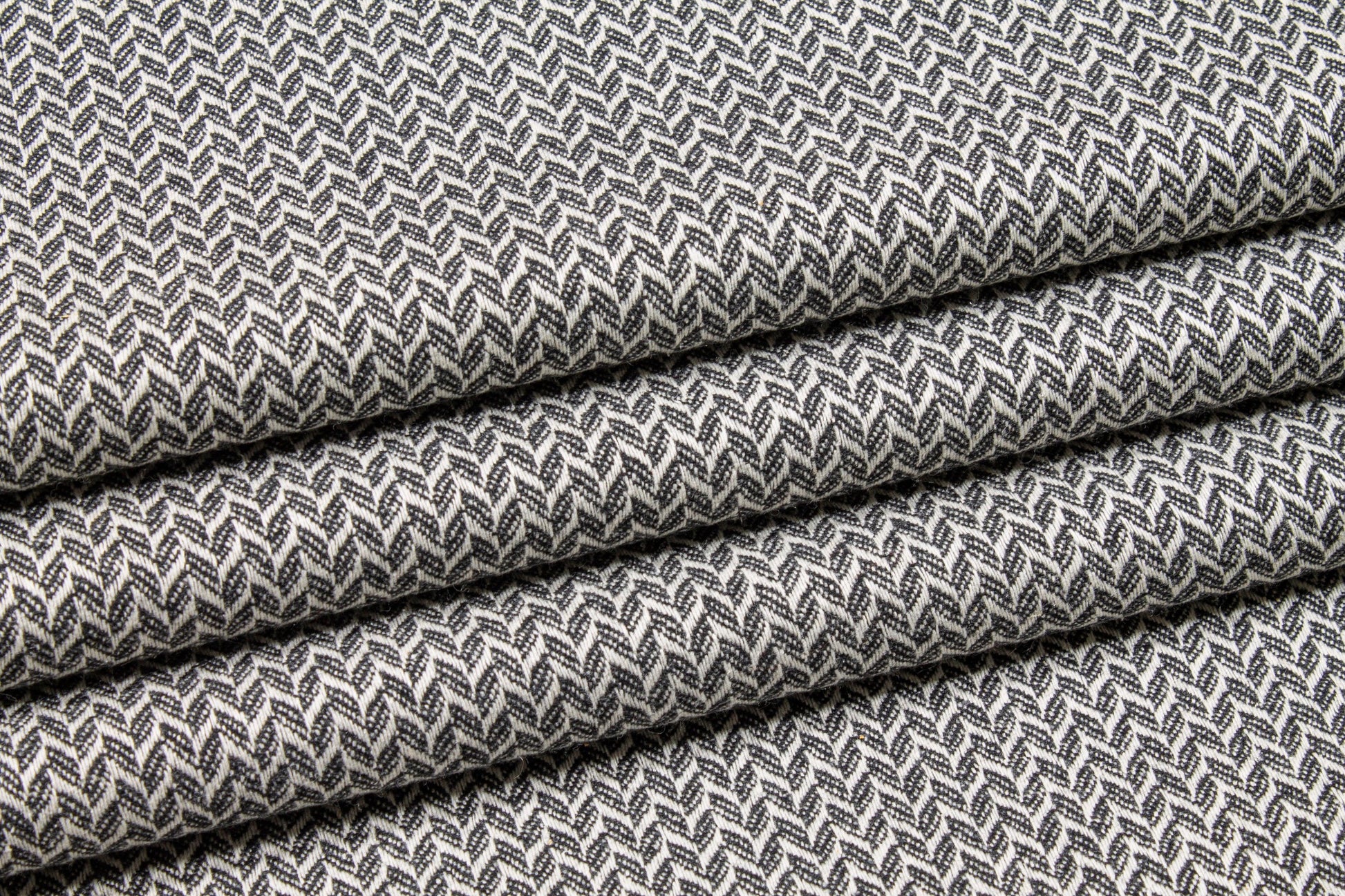 Gray and White Herringbone Italian Wool Cashmere - Prime Fabrics