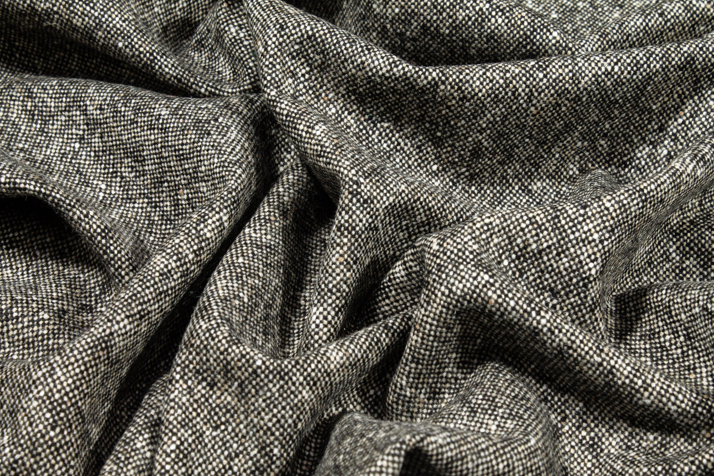 Black and Off White Wool Jacketing - Prime Fabrics