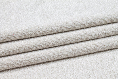 Off White Italian Silk and Wool Blend Stretch Boucle - Prime Fabrics