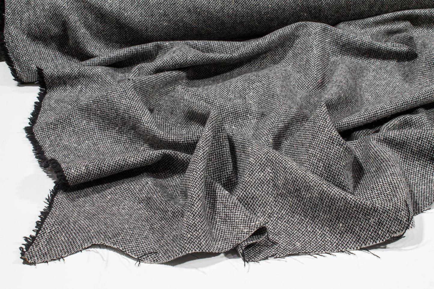 Black and White Wool Tweed - Prime Fabrics
