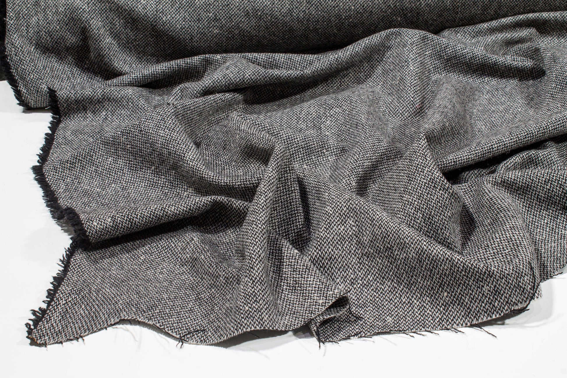 Black and White Wool Tweed - Prime Fabrics