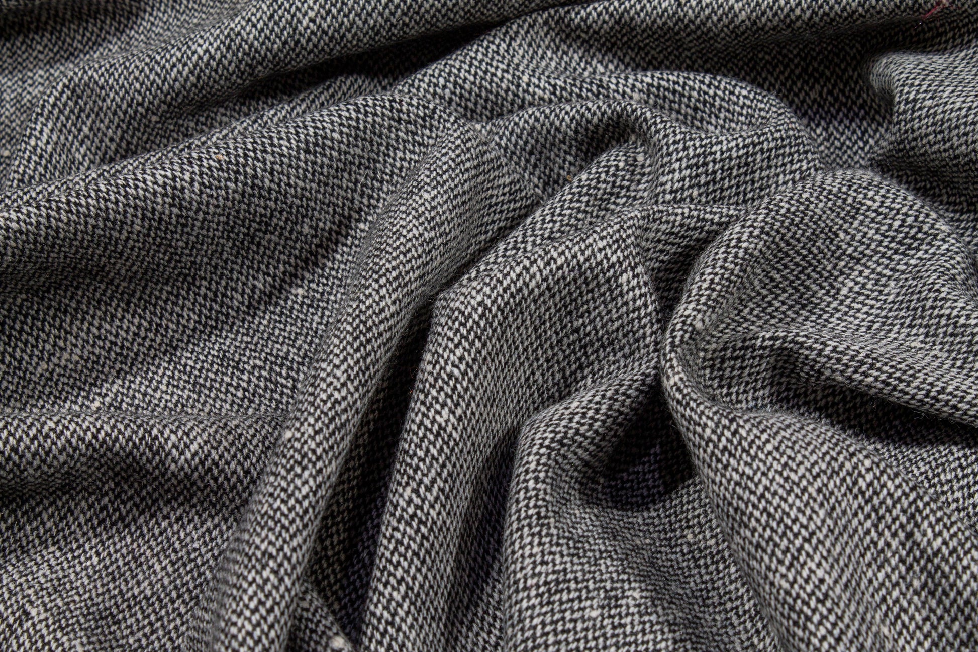Black and White Wool Tweed - Prime Fabrics