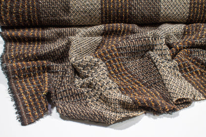Brown Checked Wool Tweed - Prime Fabrics