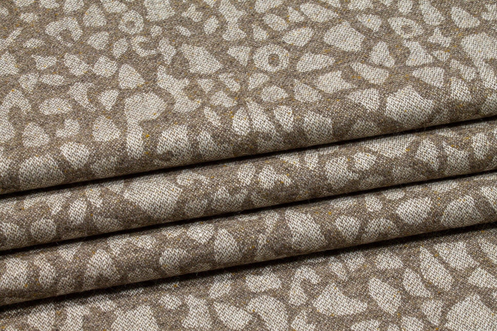 Taupe Cheetah Print Italian Wool - Prime Fabrics