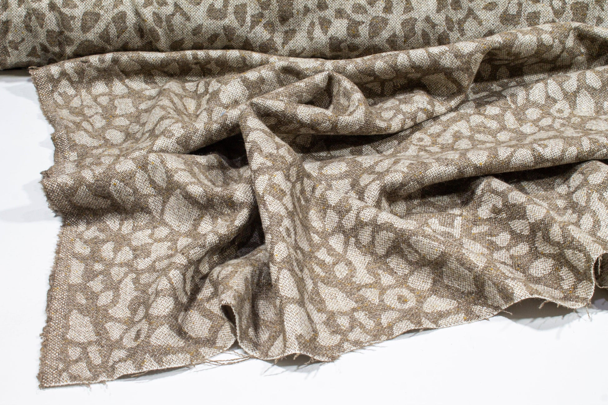 Taupe Cheetah Print Italian Wool - Prime Fabrics
