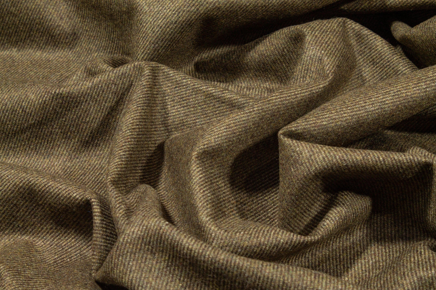 Olive Green Wool Twill - Prime Fabrics