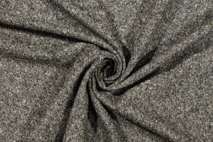 Black and Off White Wool Jacketing - Prime Fabrics