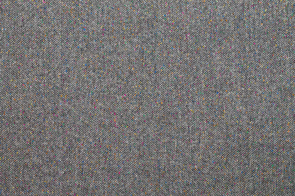 Gray Herringbone Italian Wool with Multicolor Splatter - Prime Fabrics