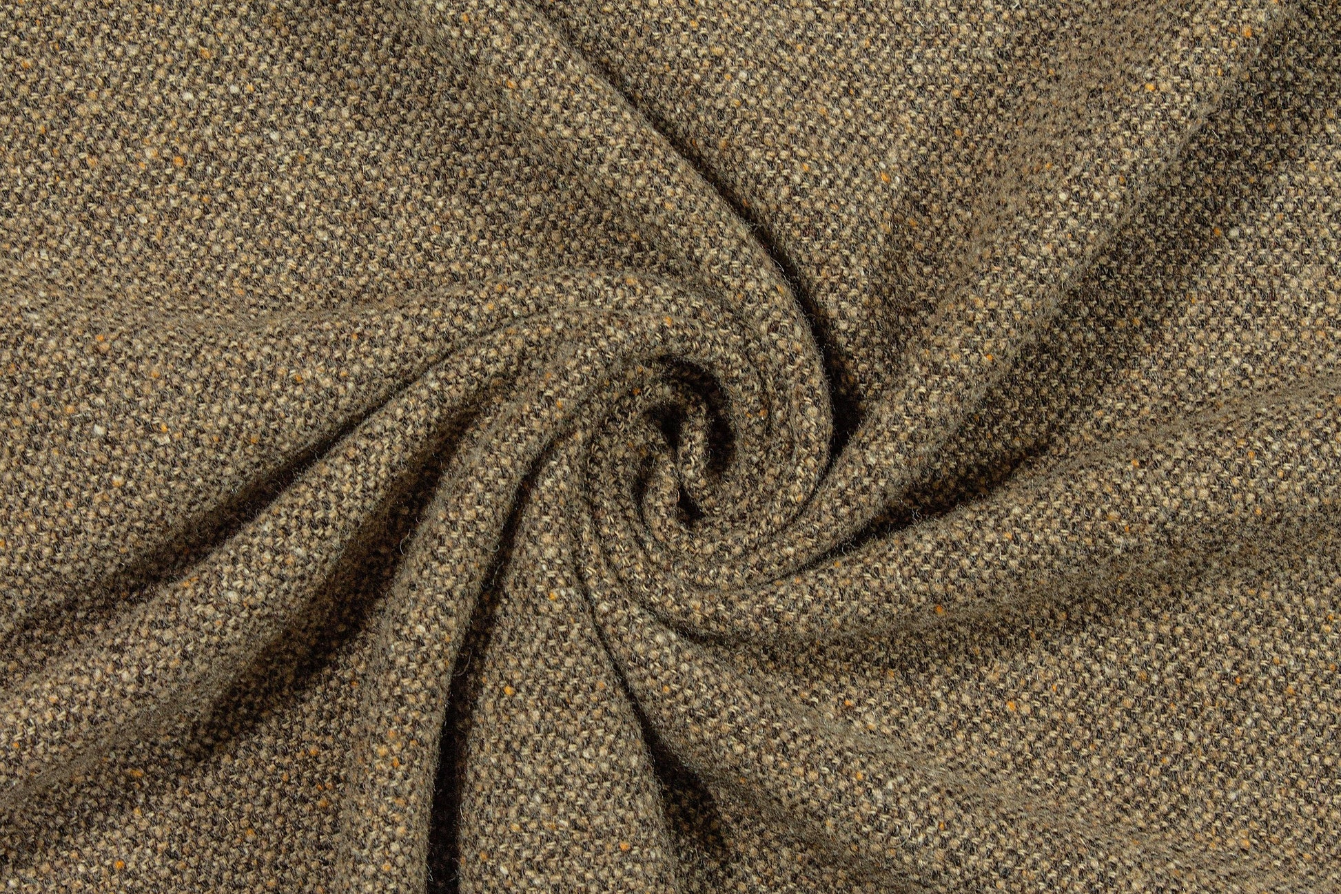 Brown Italian Wool Tweed - Prime Fabrics