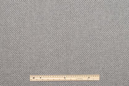Gray and White Herringbone Italian Wool Cashmere - Prime Fabrics