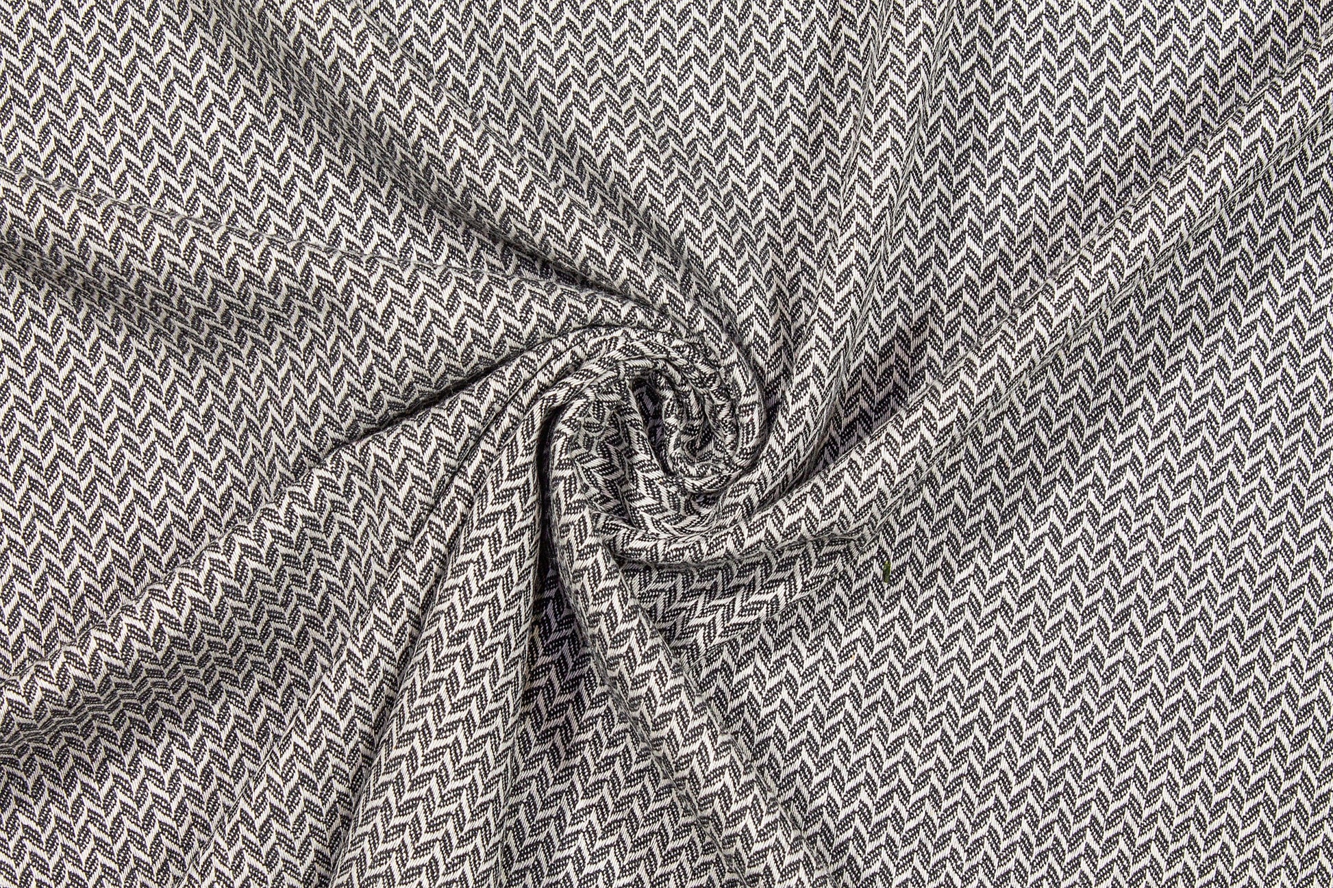 Gray and White Herringbone Italian Wool Cashmere - Prime Fabrics