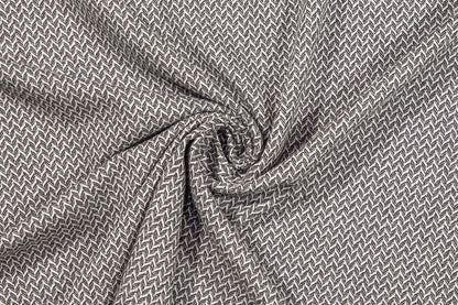 Gray and White Herringbone Italian Wool Cashmere - Prime Fabrics