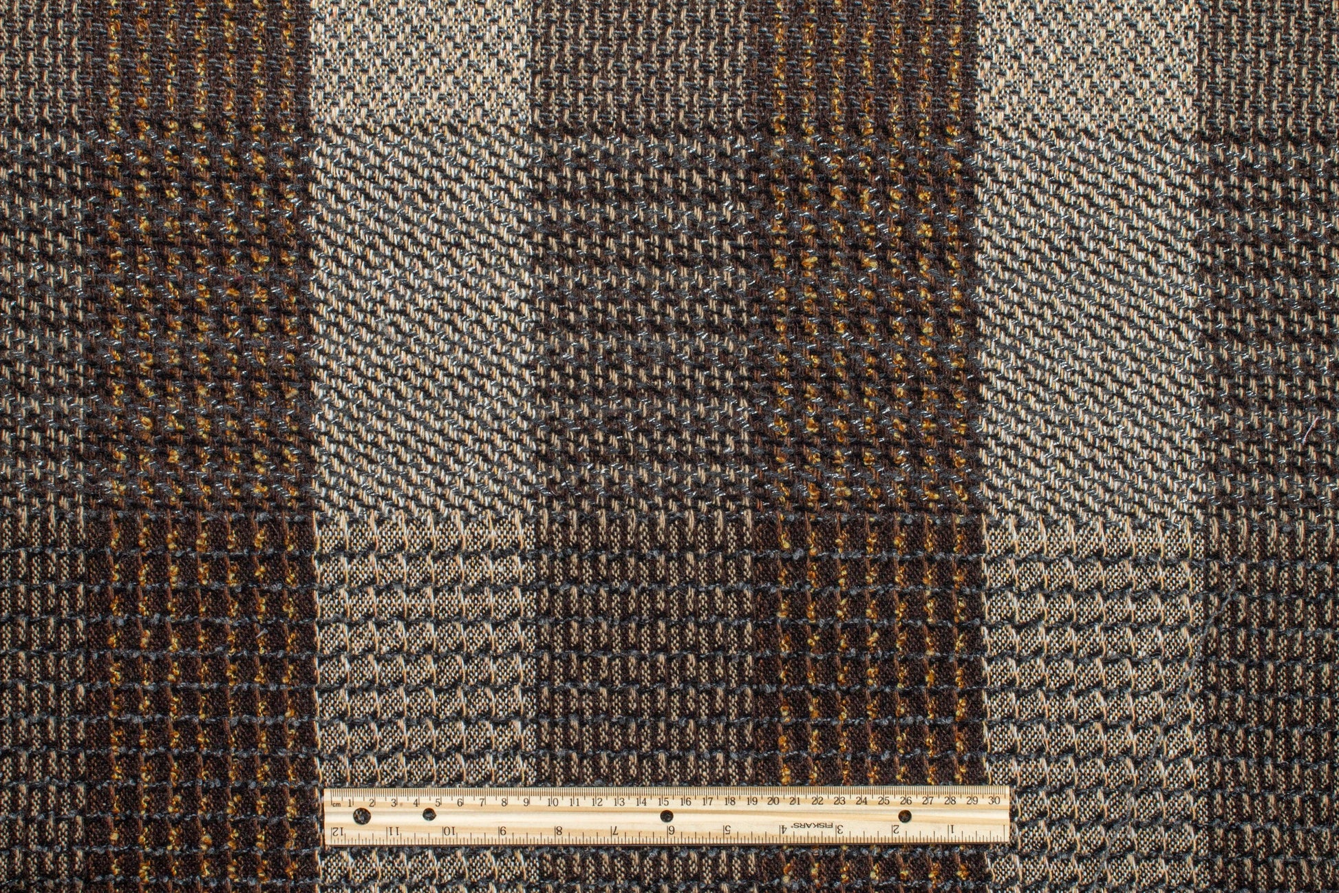 Brown Checked Wool Tweed - Prime Fabrics