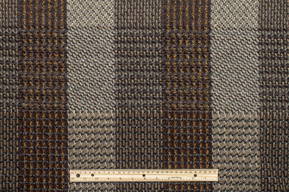 Brown Checked Wool Tweed - Prime Fabrics