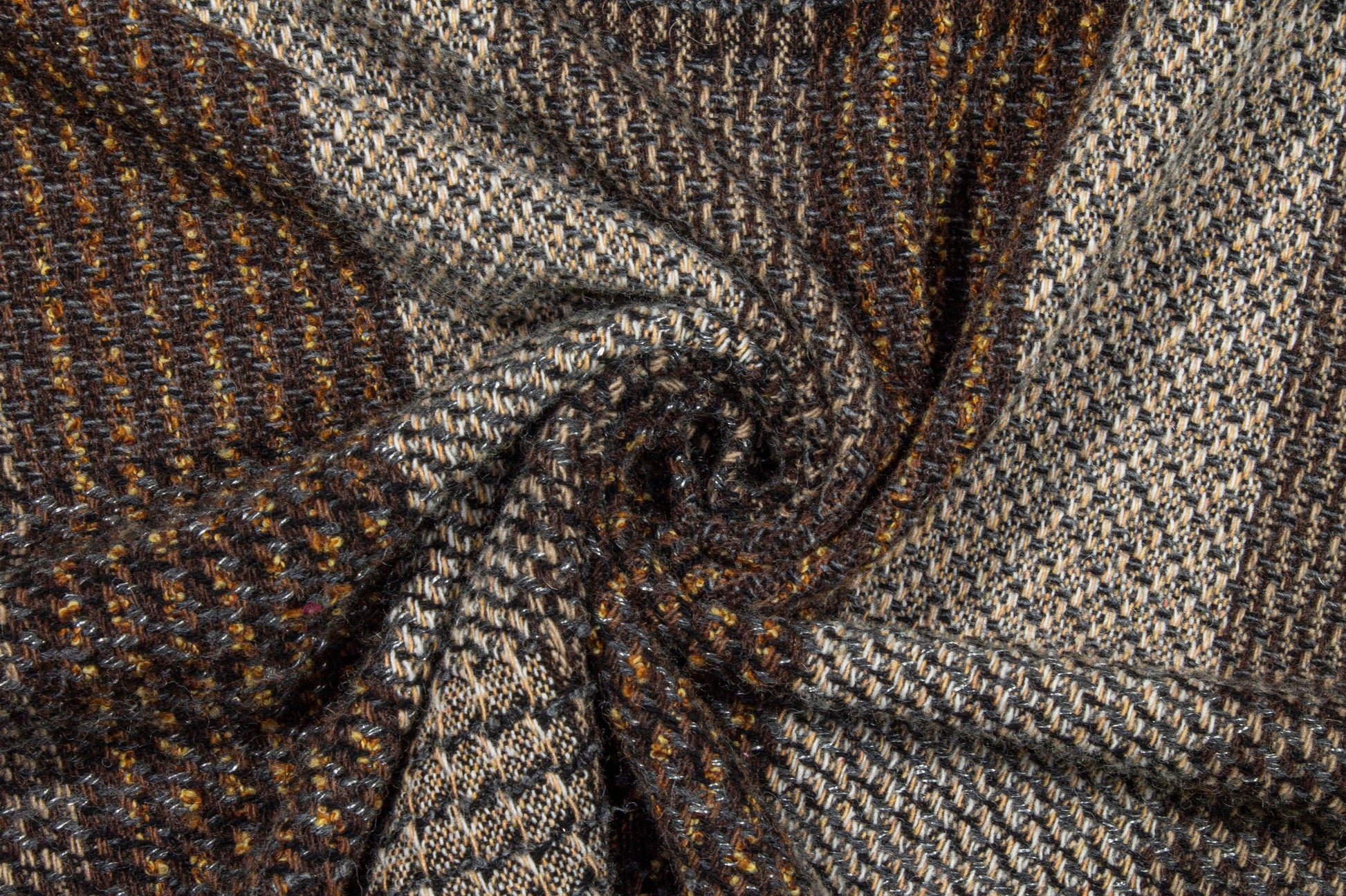 Brown Checked Wool Tweed - Prime Fabrics