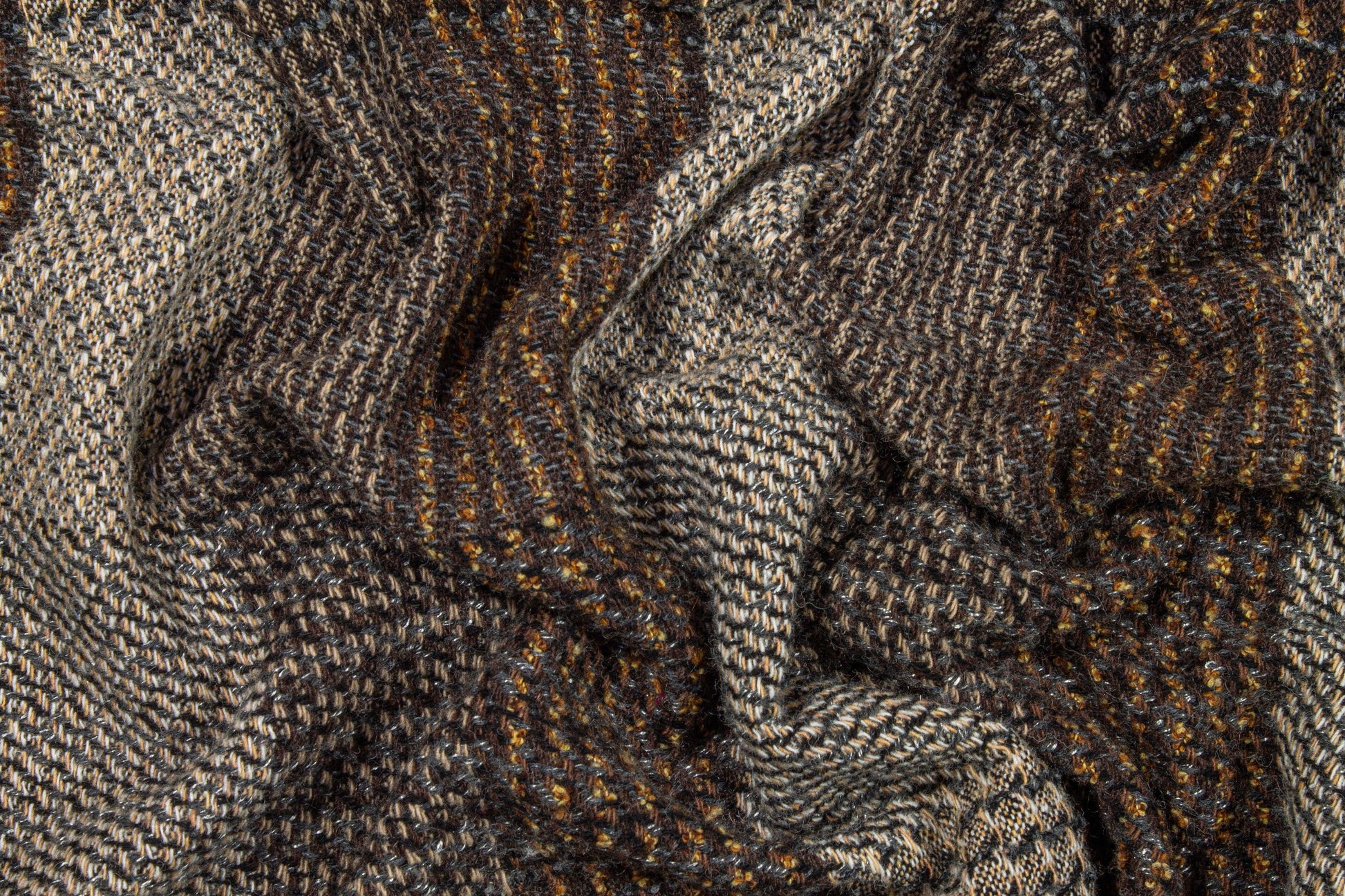 Brown Checked Wool Tweed - Prime Fabrics