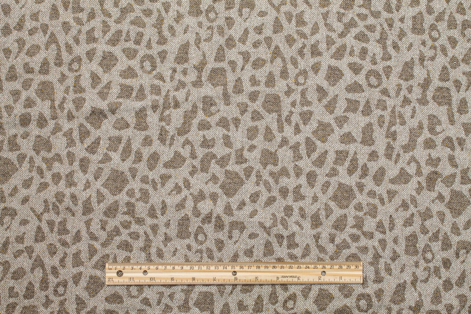 Taupe Cheetah Print Italian Wool - Prime Fabrics