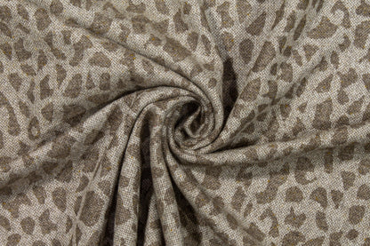 Taupe Cheetah Print Italian Wool - Prime Fabrics