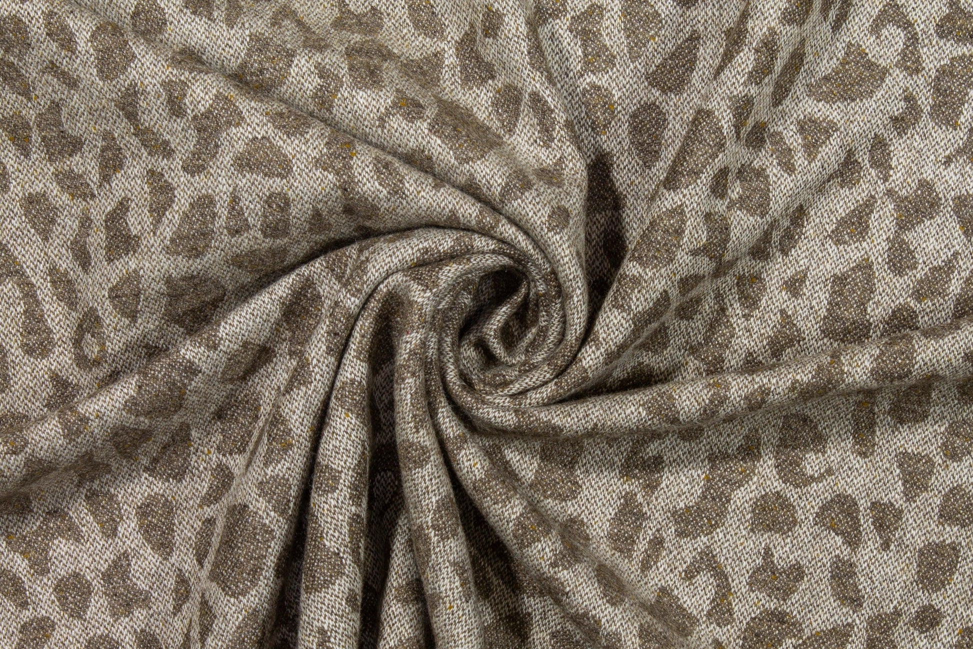 Taupe Cheetah Print Italian Wool - Prime Fabrics