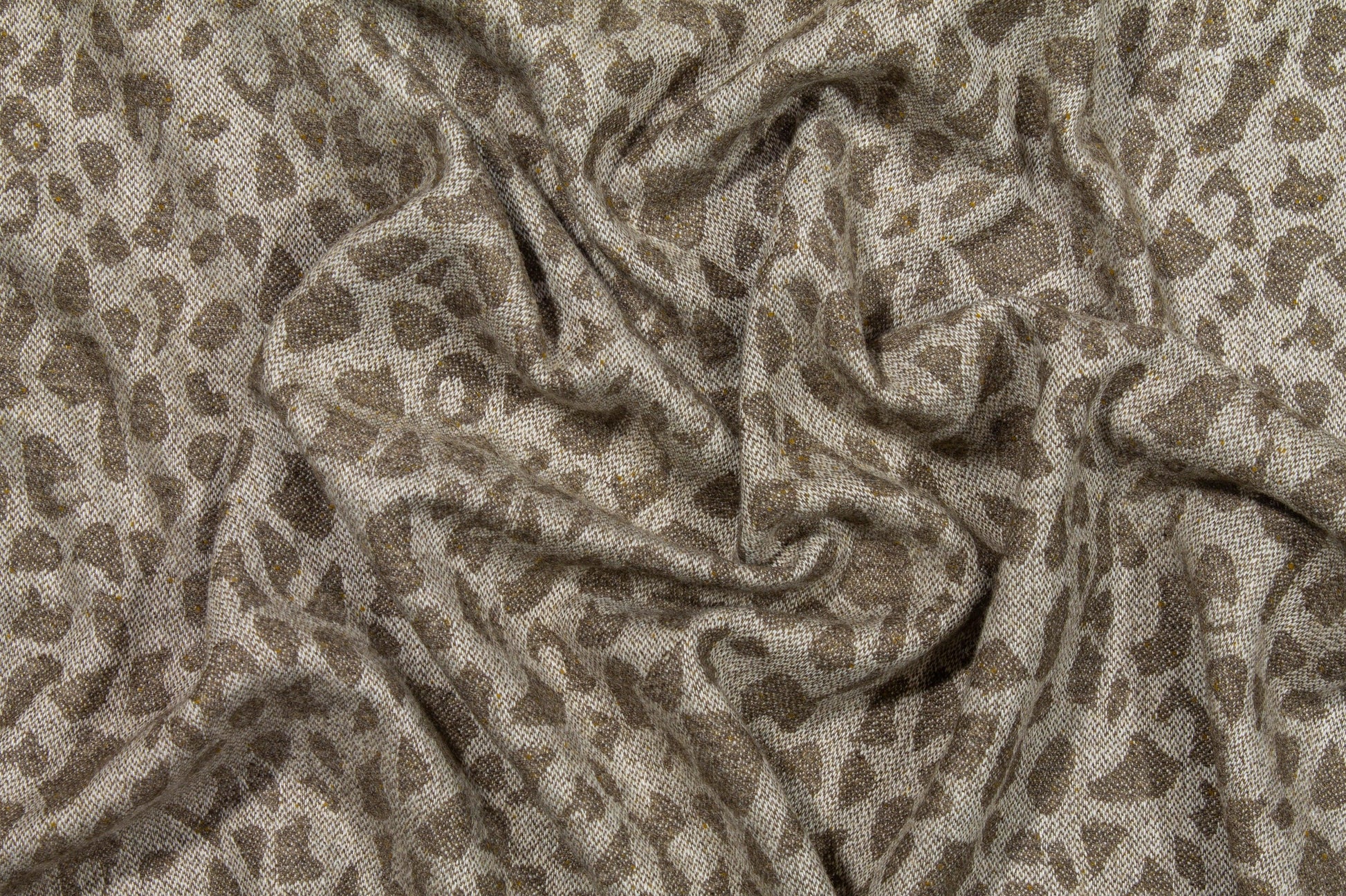 Taupe Cheetah Print Italian Wool - Prime Fabrics
