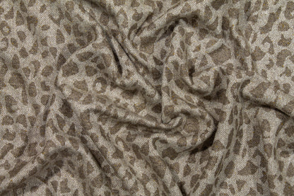 Taupe Cheetah Print Italian Wool - Prime Fabrics