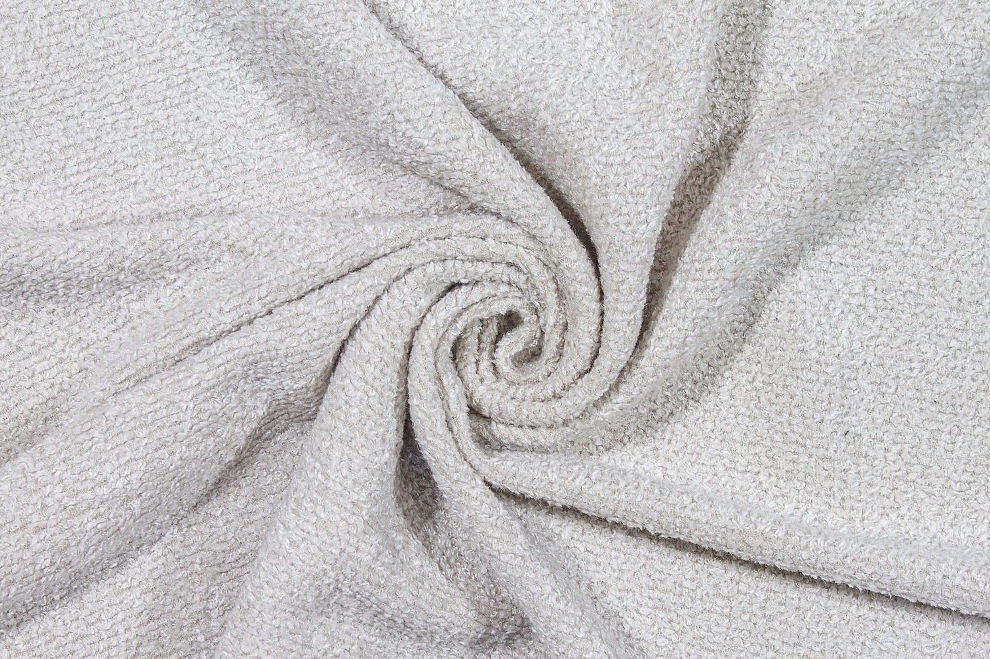 Off White Italian Silk and Wool Blend Stretch Boucle - Prime Fabrics