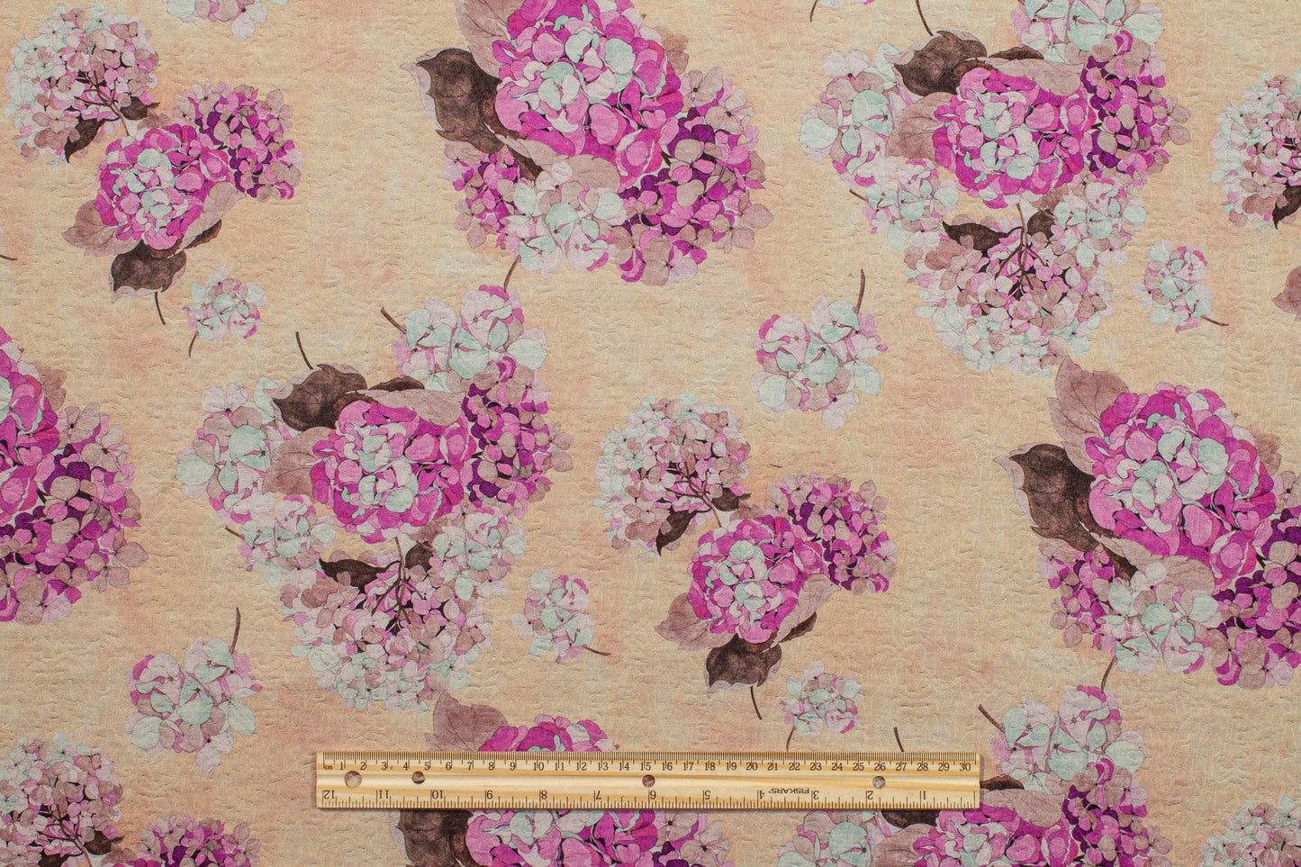 Emanuel Ungaro - Tan and Lavender Floral Italian Silk and Wool Blend - Prime Fabrics