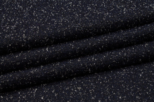 Navy and Gray Italian Wool Boucle - Prime Fabrics