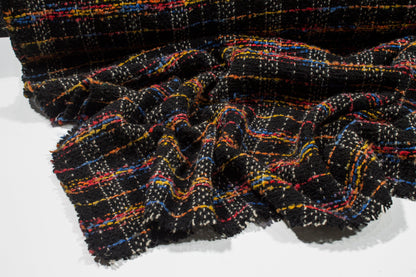 Black Multicolor Wool Tweed - Prime Fabrics
