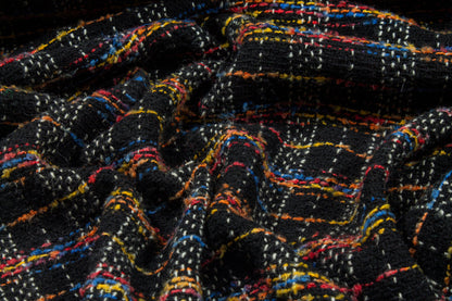 Black Multicolor Wool Tweed - Prime Fabrics